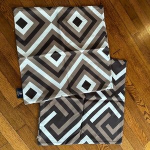 Brown & white pillow covers